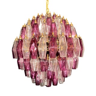 Vintage Spherical Murano Poliedri Chandelier, 1990s For Sale