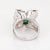Emerald Citrine Diamond 14k White Gold Square Cocktail Ring Size 5.5 For Sale In Los Angeles - Image 6 of 7