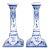 Vintage Dutch Delft Faience Floral Candlesticks - a Pair For Sale