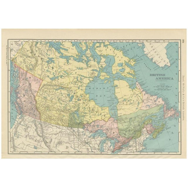 Antique Map of British America with Hudson Bay by Ran McNally, 1899 For Sale - Image 12 of 12