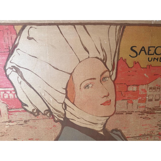 Art Nouveau Exhibition Poster of Saxony by Otto Fischer, Dresden, 1896 For Sale - Image 4 of 18