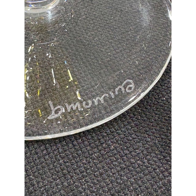 Incredibly beautiful etched Murano Glass Wineglasses. Fabulous green and yellow colors. Made by LaMurrina. Price is for...