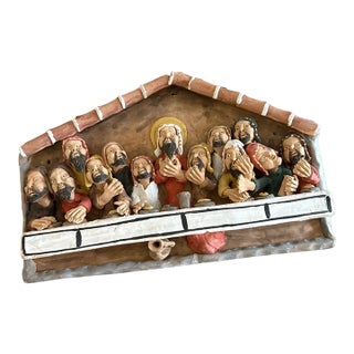 Cristóbal Mamani Signed Folk Art “Last Supper Nativity” Substantial Wall Sculpture For Sale