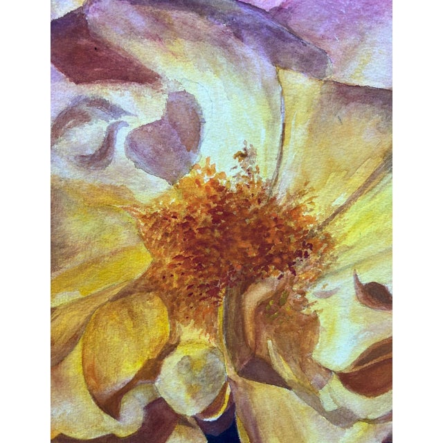 1980s Floral Watercolor Still Life, Signed by Florence Strauss For Sale - Image 4 of 14