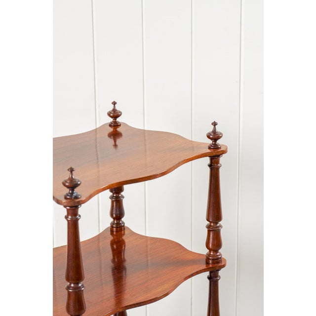 Late 19th Century Late 19th Century Victorian Rosewood Whatnot With Scalloped Edge For Sale - Image 5 of 9