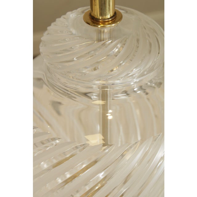 Out Crystal Ginger Jar Table Lamps With Frosted Swirl Pattern Scrolled