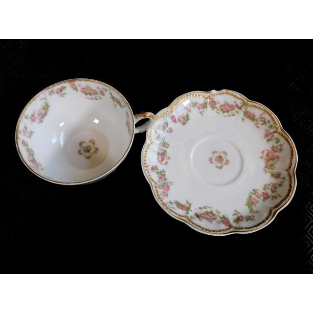 1940s Set of Three Haviland Schleiger 270 Teacups Plus Sauce Bowls # 23850 For Sale - Image 12 of 15