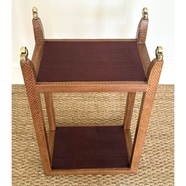 Coffee Karl Springer Snakeskin Telephone Table For Sale - Image 8 of 12