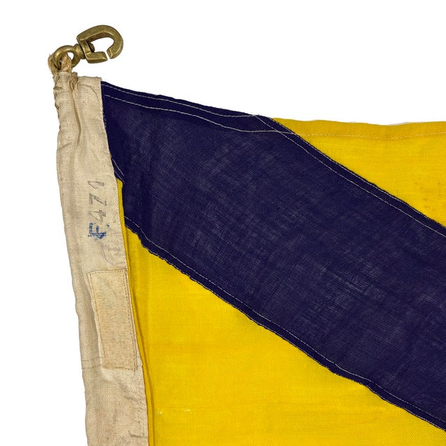 Mid 20th Century Large Vintage Wool Nautical Signal Flag For Sale - Image 5 of 7