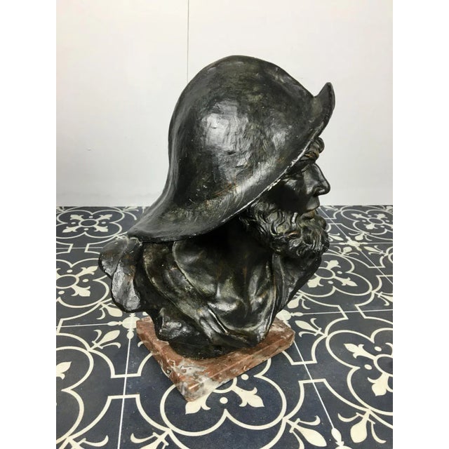 Sculpture Materials Fisherman Bust Sculpture in Plaster with Bronze Finish, Early 20th Century For Sale - Image 7 of 12