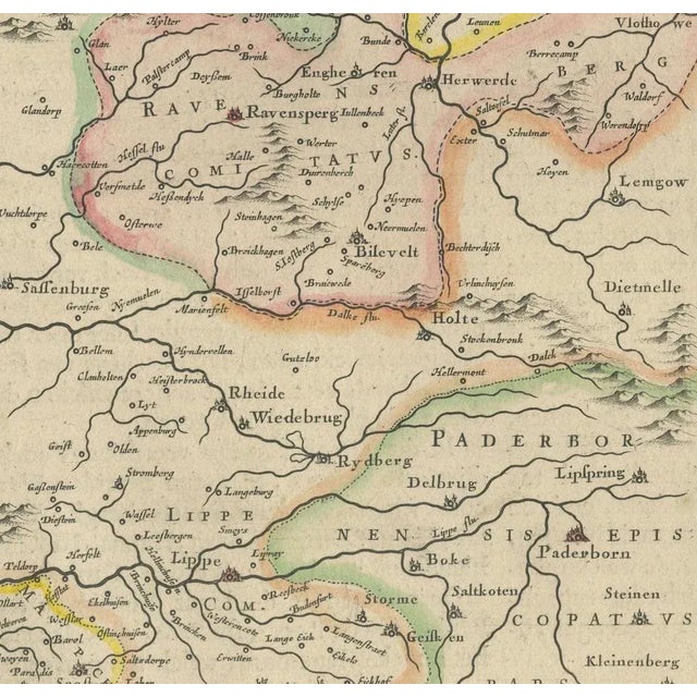 Map of the Marches and Ravensberg Countie, 1660 For Sale - Image 8 of 11