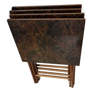 Scheibe Mid-Century Modern Set of 4 Folding Tv Snack Trays For Sale