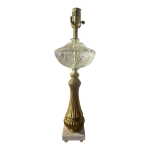 Antique Glass Oil Lamp -Elecrically Converted