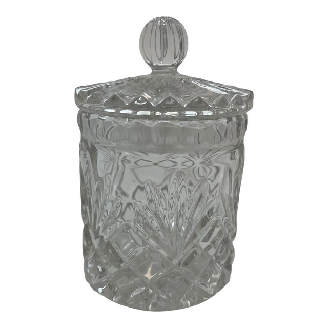 1990s Small Glass Biscuit Jar For Sale