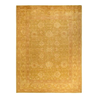 Mogul, One-of-a-Kind Hand-Knotted Area Rug in Green, 9' 1" x 12' 1" For Sale