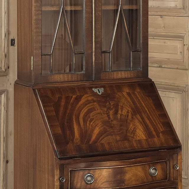 Wood Antique English Mahogany Secretary ~ Bookcase For Sale - Image 7 of 18