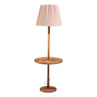 Mid 20th Century Jane & Gordon Martz for Marshall Studios Teak Tile Table Floor Lamp For Sale