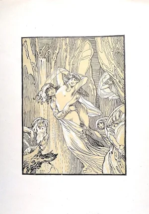 Ferdinand Bac, the Crying Women, 1922, Original Lithograph