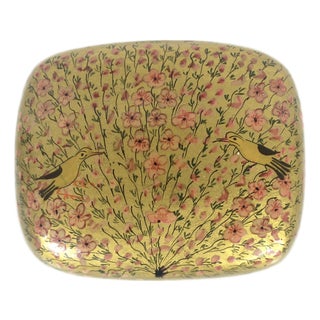 Vintage Hand Painted Kashmir Lacquered Trinket Box For Sale