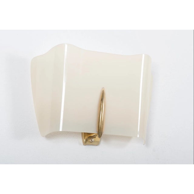 Brass frame with acrylic glass shades, fitted with three e27 sockets. made in austria in the early 1950s by j.t. Kalmar....