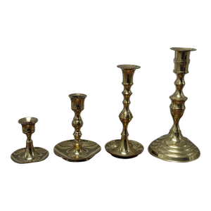 Vintage Brass Candlestick Holders - Set of 4