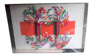 1988 Greg Copeland 3-D Assemblage Paper Lucite Shadow Box