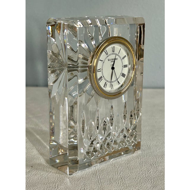 Vtg. Waterford Crystal Lismore Desk Table Vanity Clock For Sale - Image 10 of 11
