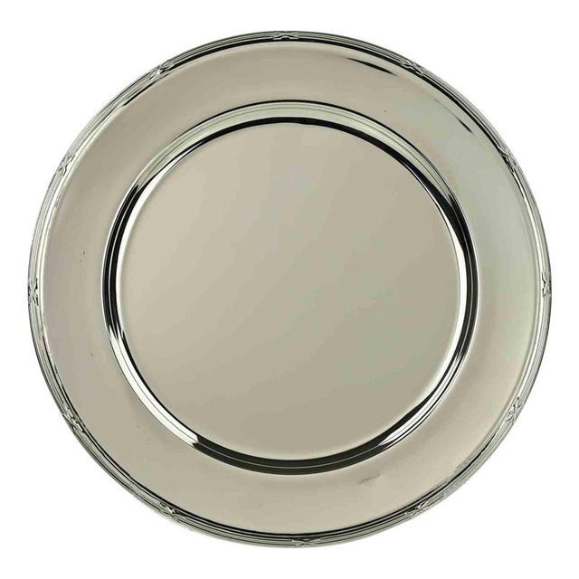 1970s Vintage Silver Plated Serving Plate, Italy, 1970s For Sale - Image 5 of 5
