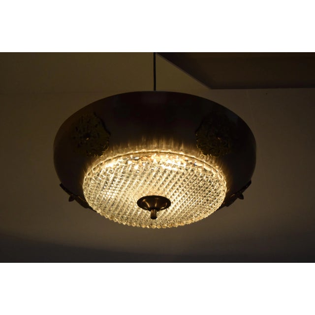 Metal Mid-Century Chandelier, 1970s For Sale - Image 7 of 11