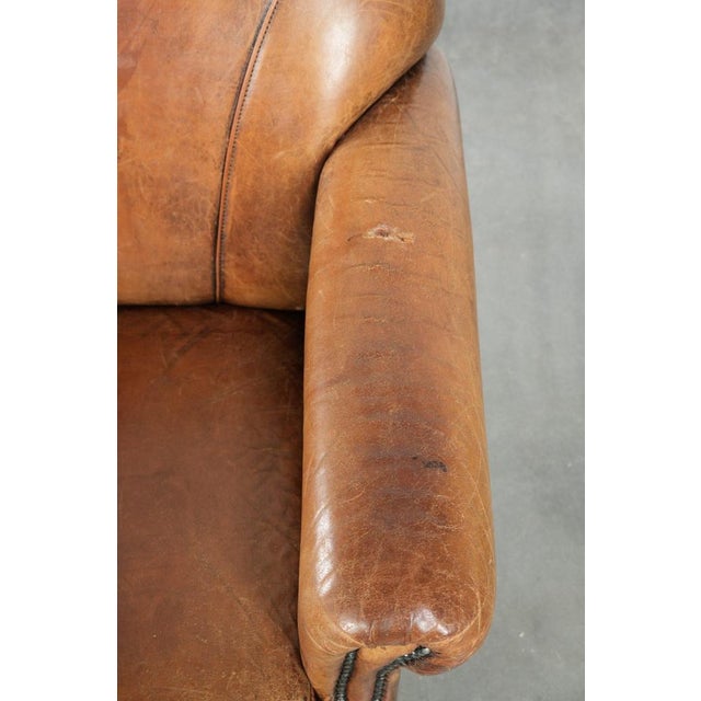 Brown Vintage Brown Sheepskin Armchair For Sale - Image 8 of 15