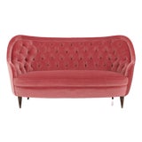 Love Sea Sofa with Tufted Back in Dust Rose Velvet by Gio Ponti, Italy, 1950 For Sale