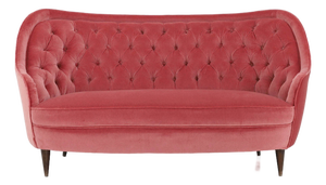 Love Sea Sofa with Tufted Back in Dust Rose Velvet by Gio Ponti, Italy, 1950