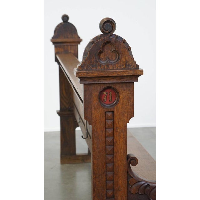 Late 19th Century Gothic Oak Church Pew For Sale - Image 12 of 17