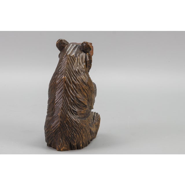 Hand-Carved Black Forest Bear with Aluminum Pot, 1920s For Sale - Image 9 of 18