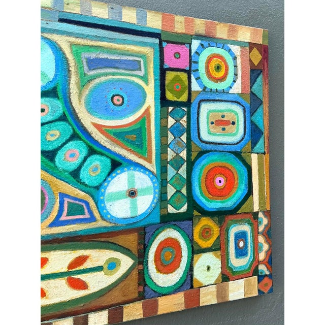 Vintage Original Abstract Oil Painting on Canvas For Sale In West Palm - Image 6 of 10