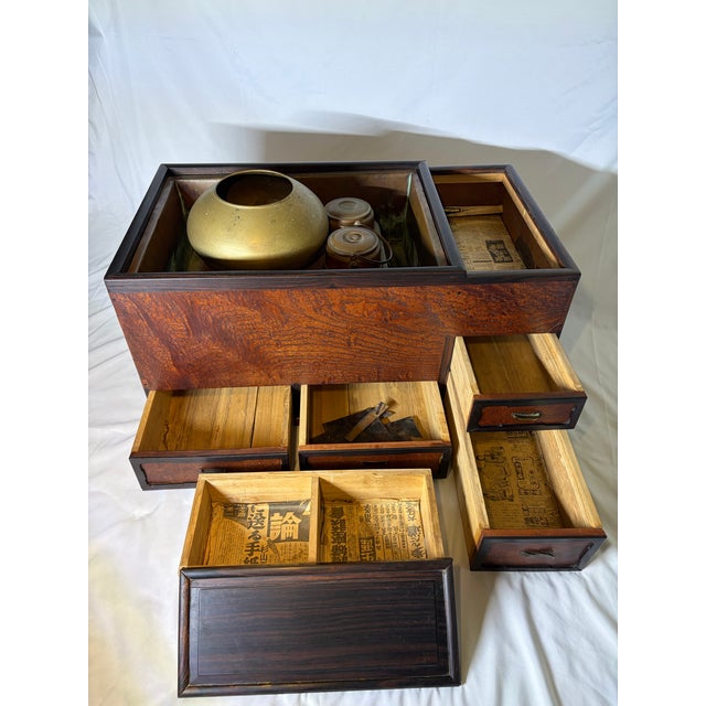 A stunning, original Japanese Naga-hibachi (Hibachi Tansu) from the Taisho to early Showa period, offering a perfect blend...