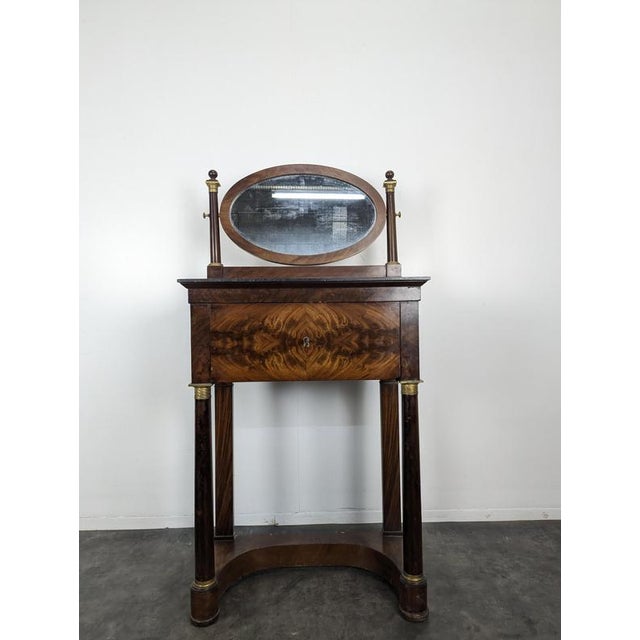 Empire Style Dressing Table in Flamed Mahogany For Sale - Image 13 of 14