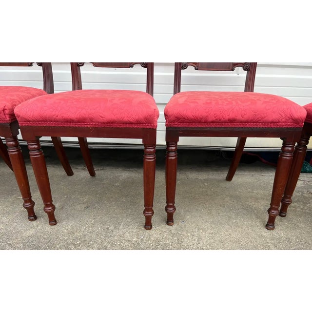 Wood Set of 6 19th Century Mahogany English Regency Dining Chairs For Sale - Image 7 of 10