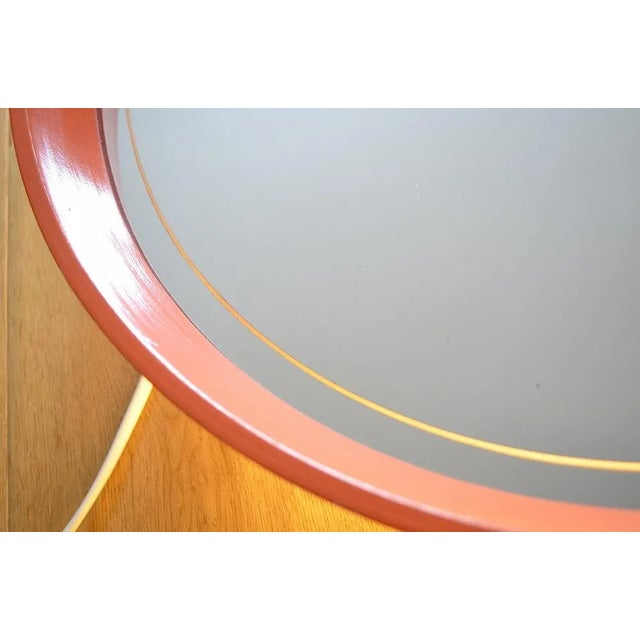 1970s Illuminated Wall Mirror in Orange, 1970s For Sale - Image 5 of 7