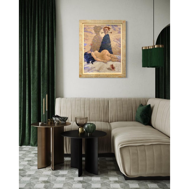 Wood Giampaolo Talani "History Ambiguous" Oil on Board, Figurative Nude, Tuscan Coastal Art, Contemporary Art by Italian Master, 2000 For Sale - Image 7 of 11