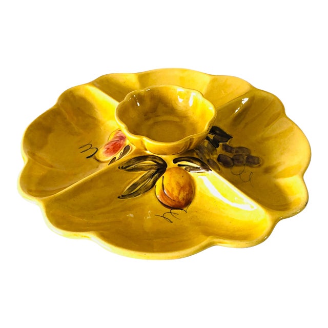 Midcentury California Pottery Serving Divided Dish For Sale