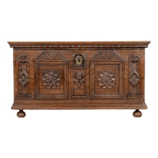 19th Century Spanish Walnut Wedding Coffer or Marriage Chest For Sale