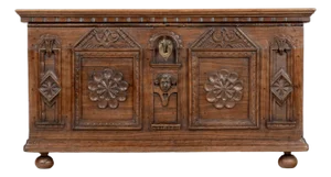 19th Century Spanish Walnut Wedding Coffer or Marriage Chest