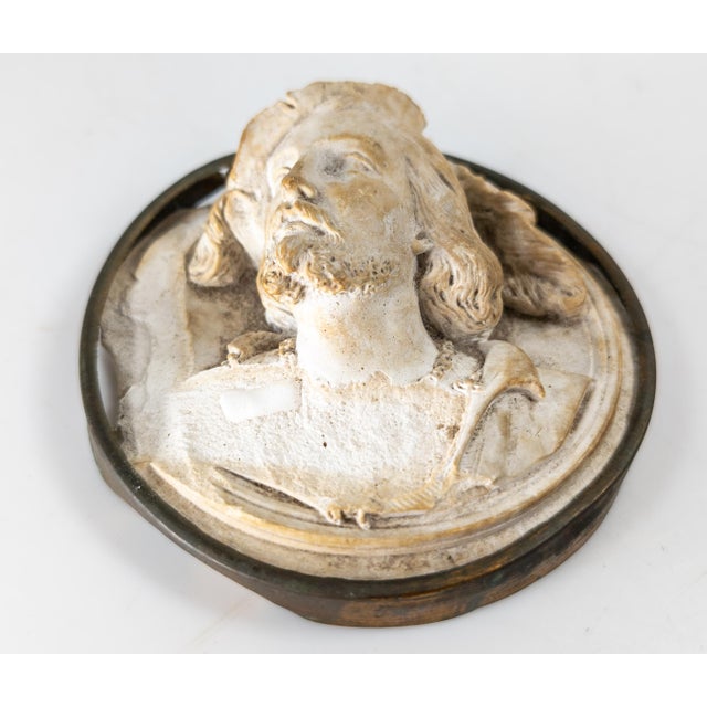 Late 19th Century 19th Century French Renaissance Revival Distressed Plaster Medallion of a Male Figure For Sale - Image 5 of 10