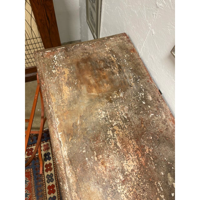 19th Century French Carved and Distressed Wood Wall Mounted Console Table For Sale - Image 9 of 11