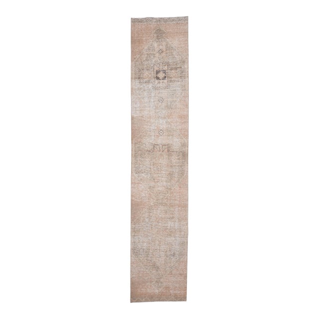 1970s Vintage Turkish Handmade Wool Cotton Runner Rug For Sale
