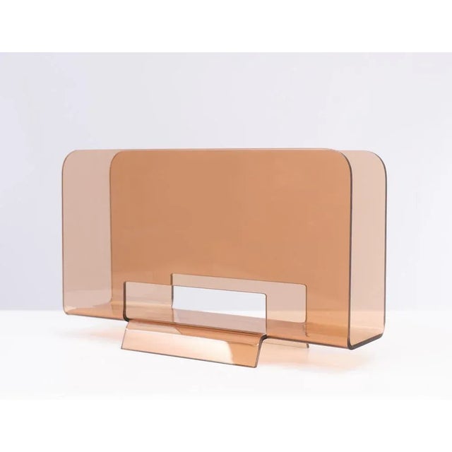 1970s Smoked Acrylic Glass Magazine Rack, France, 1975 For Sale - Image 5 of 8
