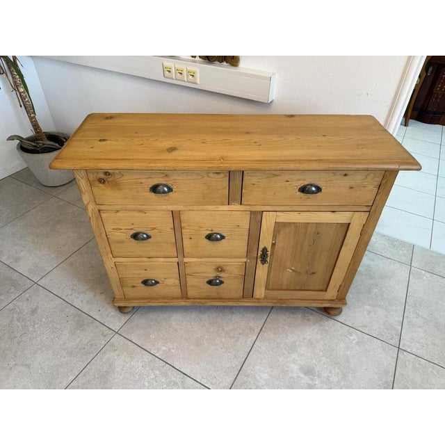 Art Nouveau Shop Chest in Spruce Softwood, 1890s For Sale - Image 6 of 12