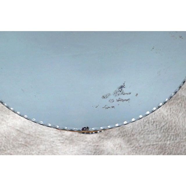 Small Mirrored Glass & Walnut Side Table, 1940s For Sale - Image 9 of 15