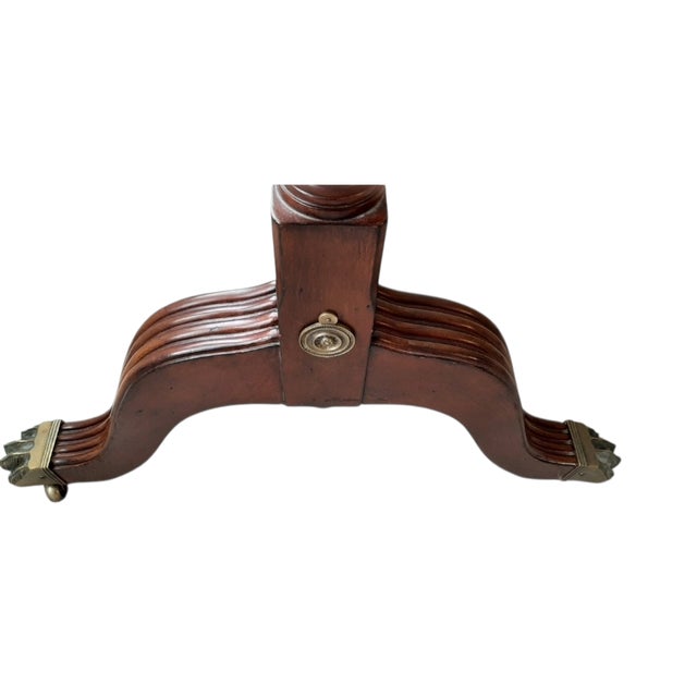 Brown Ethan Allen 18th Century Mahogany Cheval Dressing Mirror Claw Foot Chippendale For Sale - Image 8 of 16